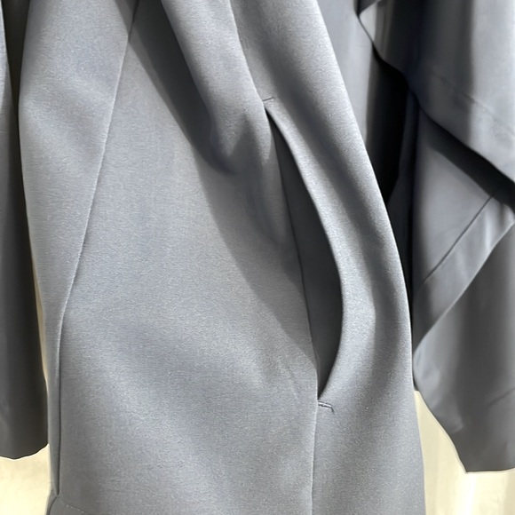 Blazer Flowy front soft blue label missing PTP 23”Sleeves 24”Length 30” - Picture 2 of 4